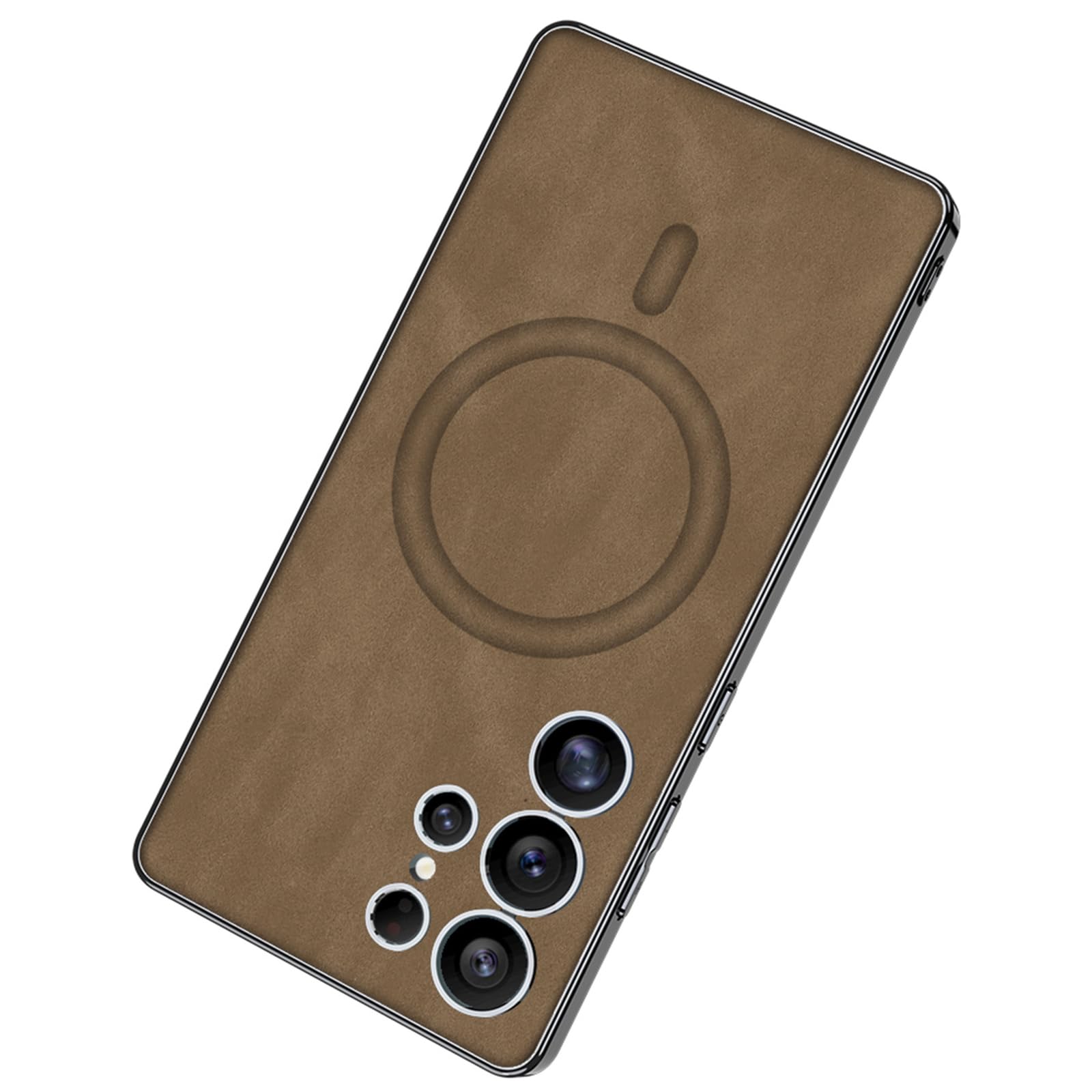 Etui do Samsung Galaxy S25 Ultra/S25 Plus/S25, magnetyczne etui ochronne ze skóry z przyssawką, minimalistyczne etui zapobiegające odciskom palców, zielone, S25
