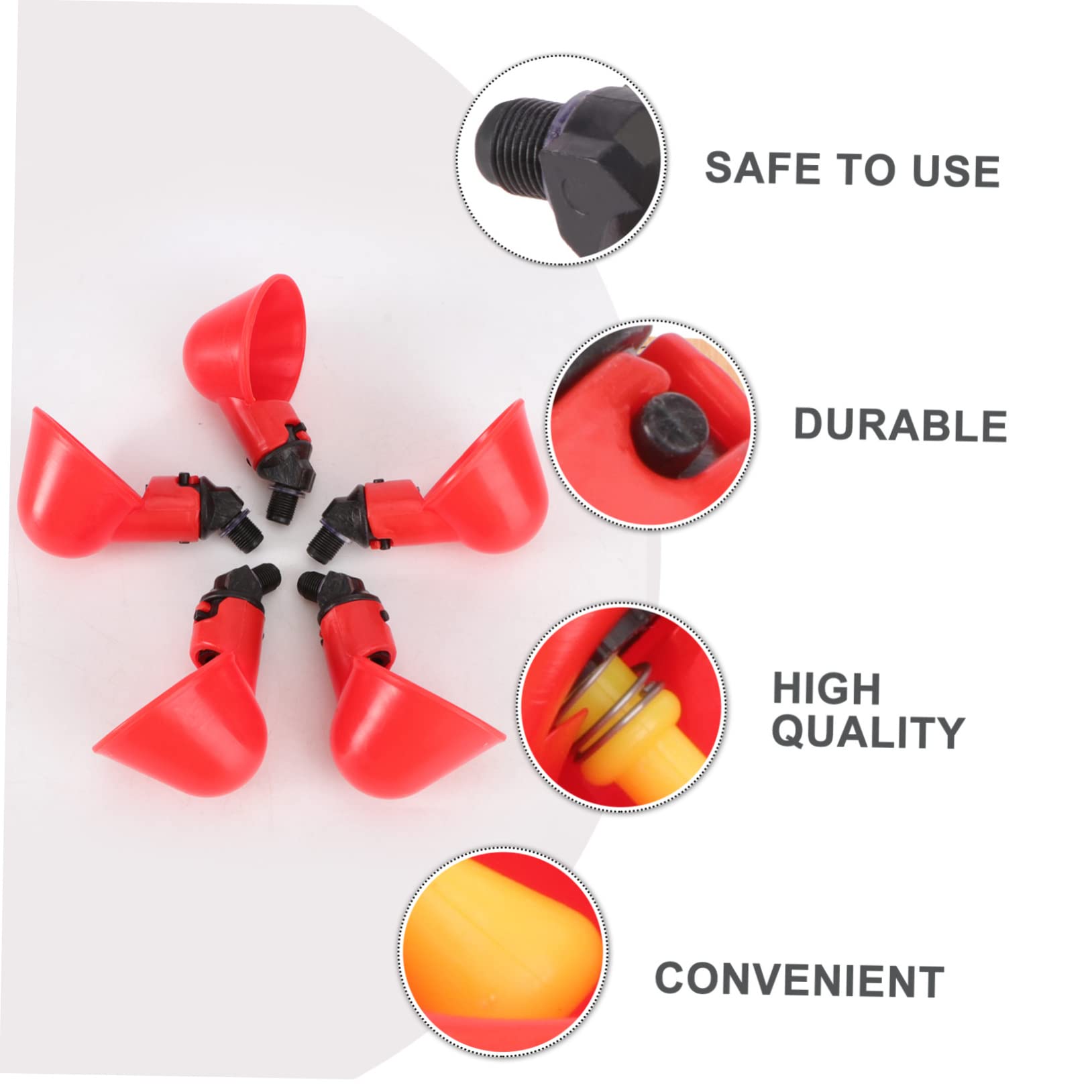 Abbeveratoio Automatico per Polli e Piccioni 30 Pezzi Abs Rosso | Dispensazione Acqua Automatica, Uso Sicuro e Pratico, per Allevamenti Avicoli Domestici e Commerciali
