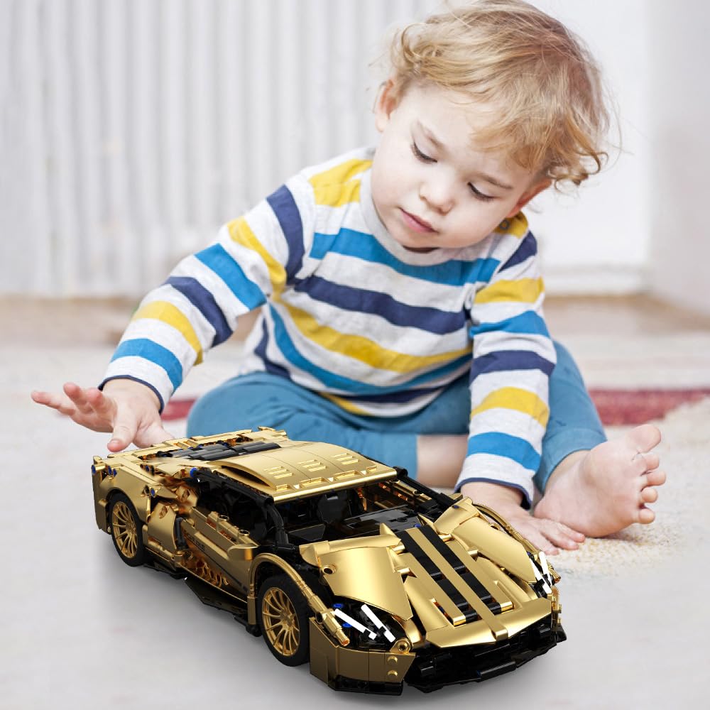 RiceBlock Sports Car Building Blocks Toys Boys or Adults Kits，1:14 MOC Building Set Raceing Car Model,Super Cars for Boys Age 12+ and Adult，1309 Pieces