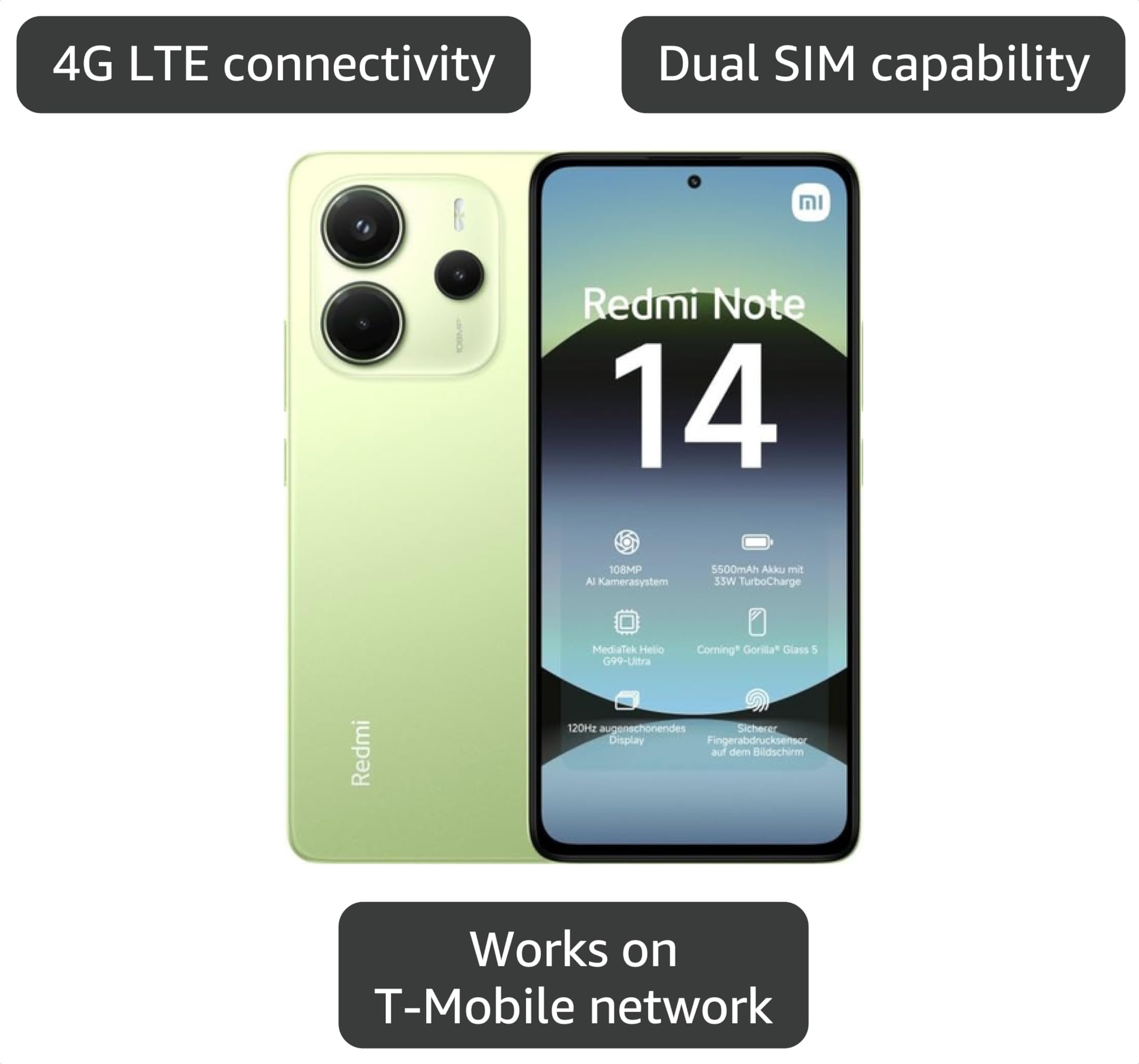 Amazon.com: Xiaomi Redmi Note 14 4G LTE (for Tmobile Mint Tello