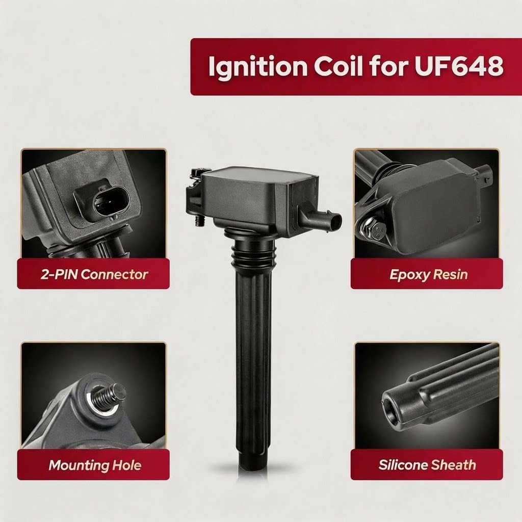 Ignition Coil Pack UF648 and Iridium Spark Plugs 97390 Replacement for Chrysler 200 300 Town & Country/for Dodge Challenger Charger Durango Journey RAM Jeep 3.6L V6 (Set of 6)