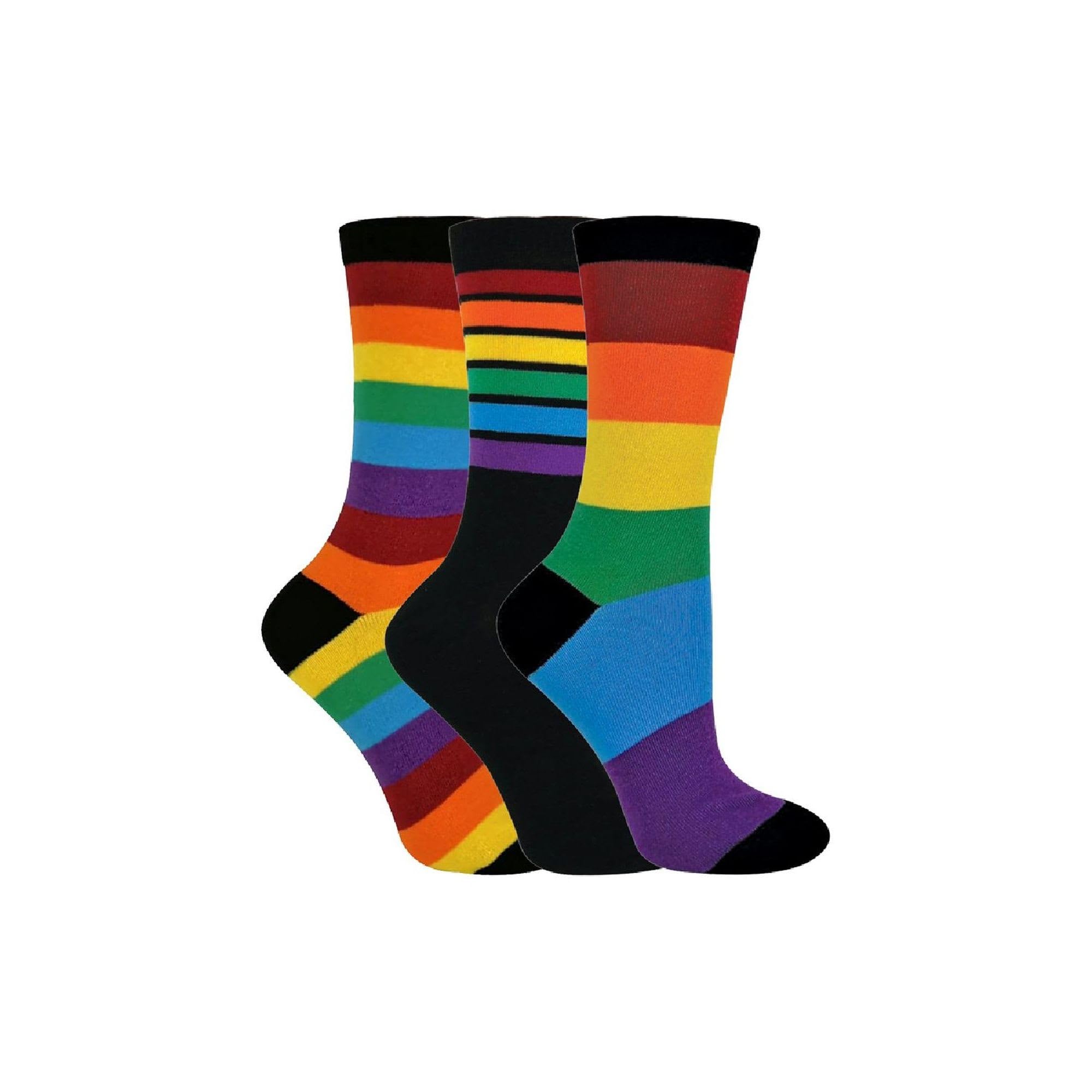 Sock Snob Kids Striped Rainbow Socks | Colourful Novelty Striped Design for Boys & Girls 3 Pair Multipack