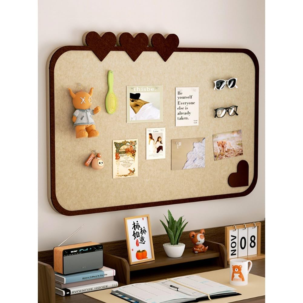 Tablero de Corcho y Fieltro para anuncios, Paneles Plegables para Fotos de 0,9 cm de Grosor con chinchetas, Tablero de 60x40 cm para Paredes de escuelas, cocinas y oficinas.