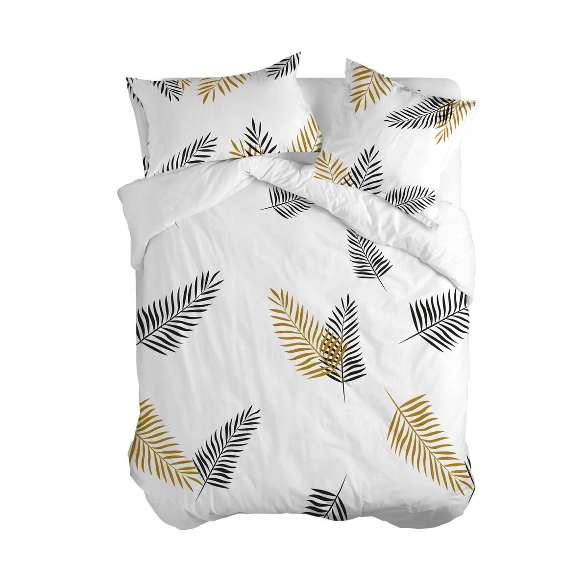 Housse de Couette 220x220 HappyFriday Blanc Foliage pour chambre lumineuse