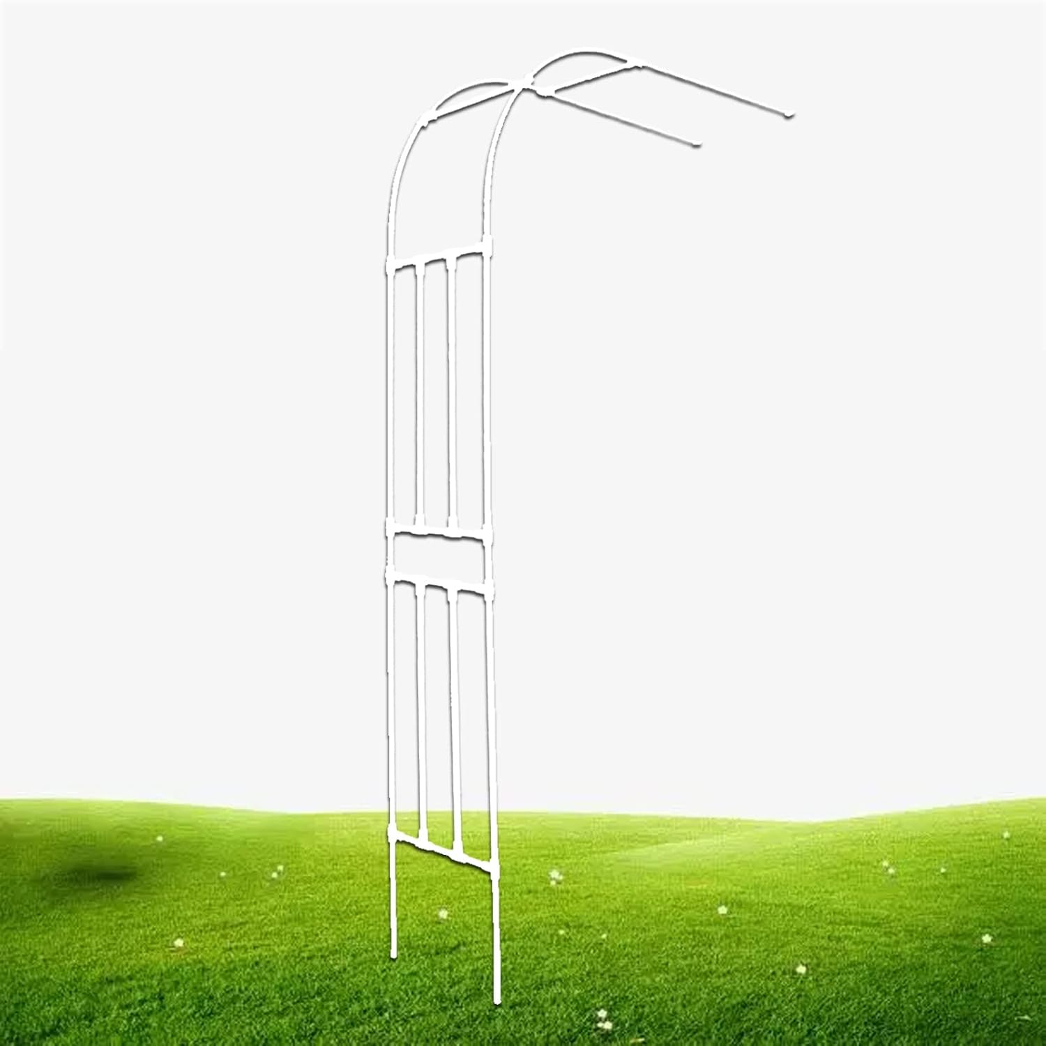 Metal Half Rose Arch, Half Side Wall Rose Arch Gazebo, Pergola Arbor Archway Weatherproof, for Outdoor Backyard/Terrace/Balcony pergola Trellis (Color : Black, Size : 0.6x2.4x0.4m)
