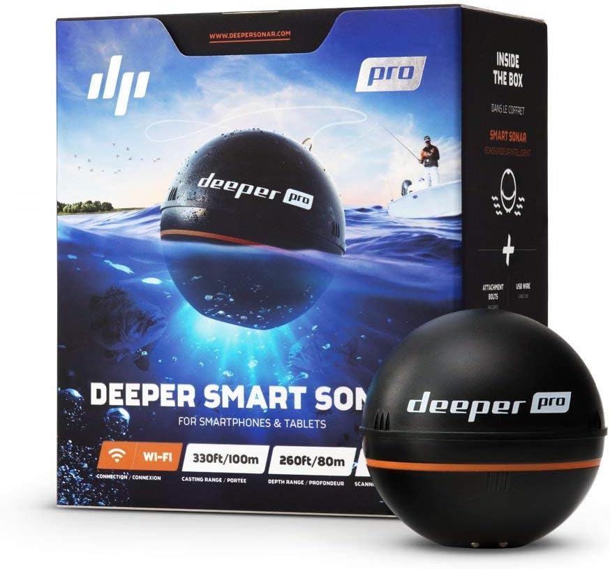 Deeper Pro+ Smart Sonar Castable and Portable WiFi Fish Finder with Gps ...