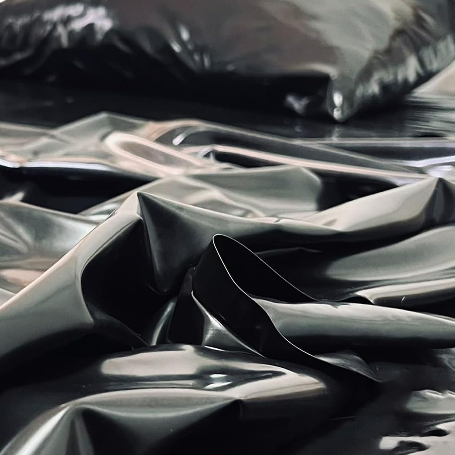 0.4mm Feuille de Caoutchouc Latex,Tissu Imperméable pour Latex DIY Cosplay Costumes 100cm Long,110cm Large (Noir)