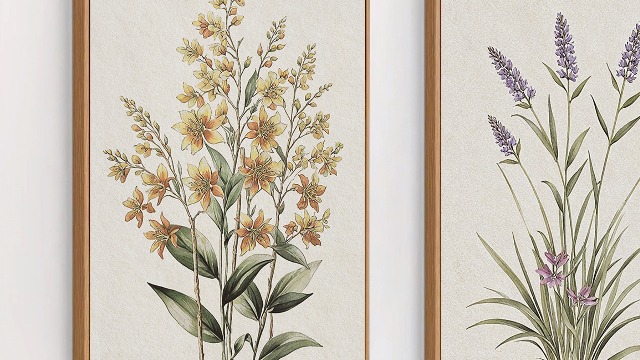 Amazon.com: Anyzal Botanical Floral Framed Wall Art Large 16x24
