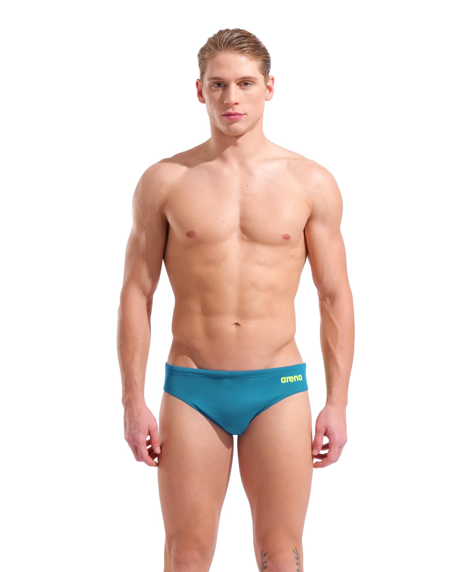 Arena Men's Team Solid Swim Brief MaxLife Athletic Swimwear Professional Swimsuit Bathing Suit