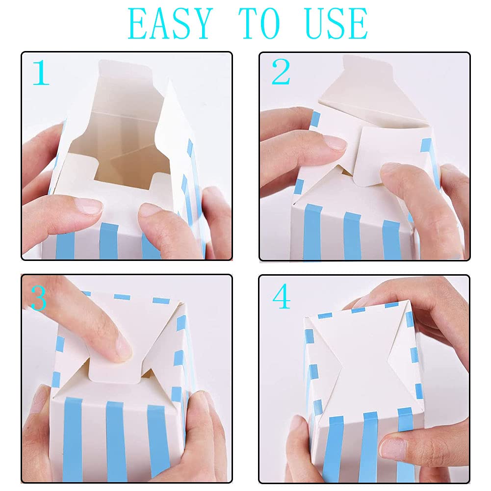 Popcorn Boîtes,Sacs De Pop-Corn,36PCS Boite Pop Corn,Boîtes de Popcorn,Boîtes à Pop-Corn pour Les Collations de Fête,Les Bonbons (bleu)