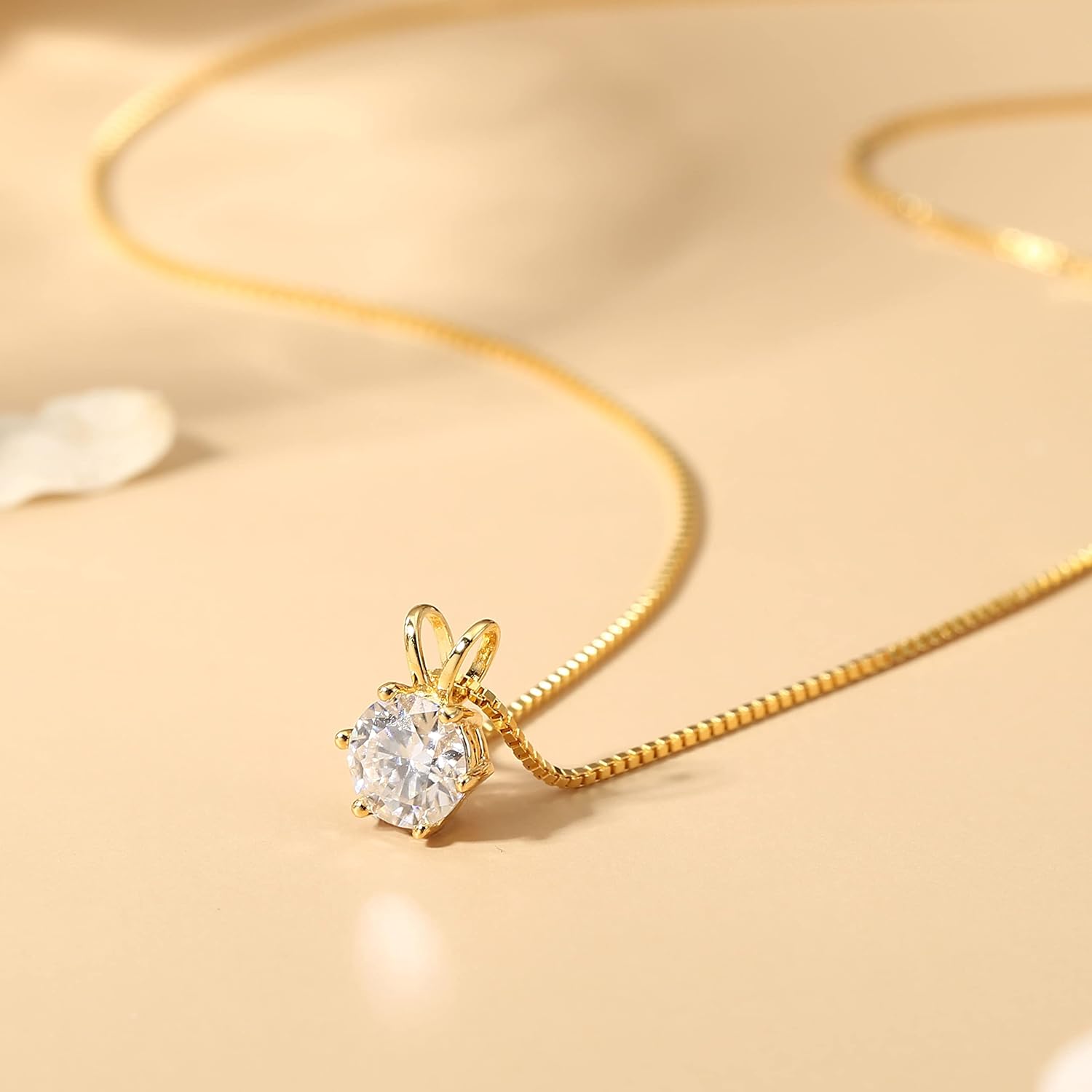 Moissanite Pendant Necklace, 1CT 18K White Gold Plated Silver D Color Lab Diamond Necklace for Women - Image 6