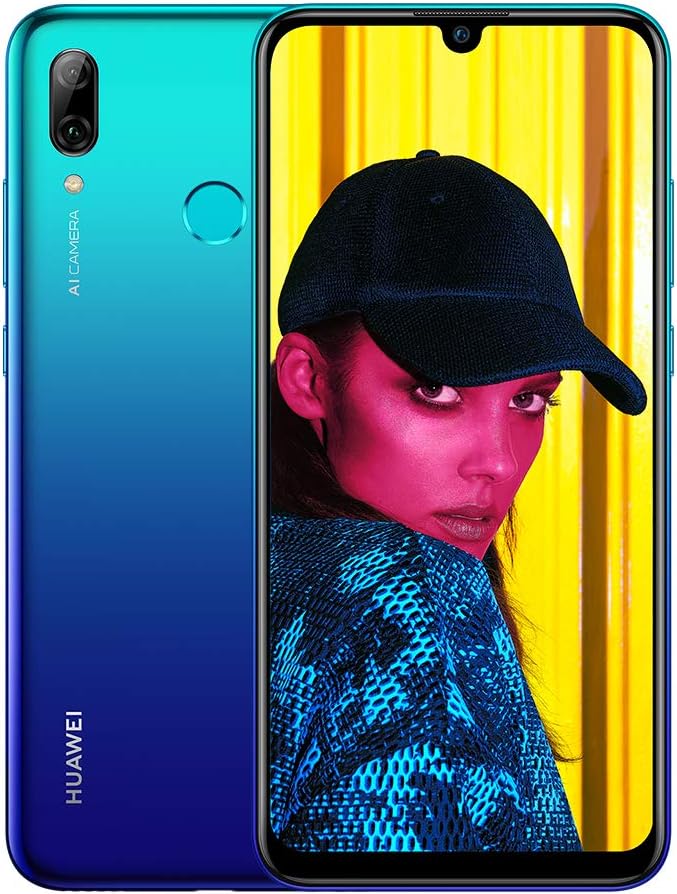 Huawei P Smart 2019 64 GB 6.21-Inch 2K FullView Dewdrop SIM-Free Smartphone with Dual AI Camera, Android 9.0, Single SIM, UK Version - Aurora Blue (Renewed)