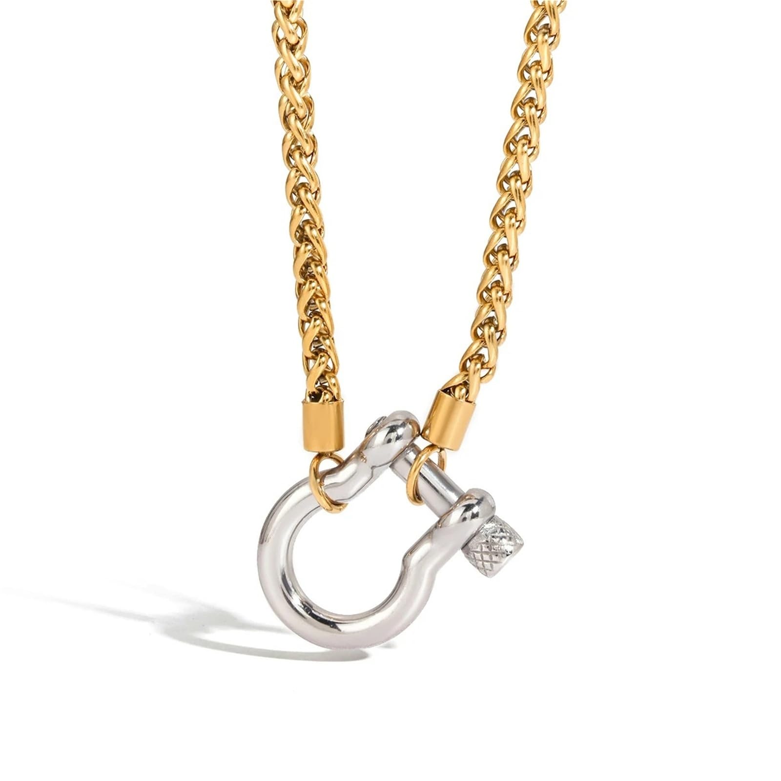 Collier pendentif argent acier inoxydable chaîne vintage