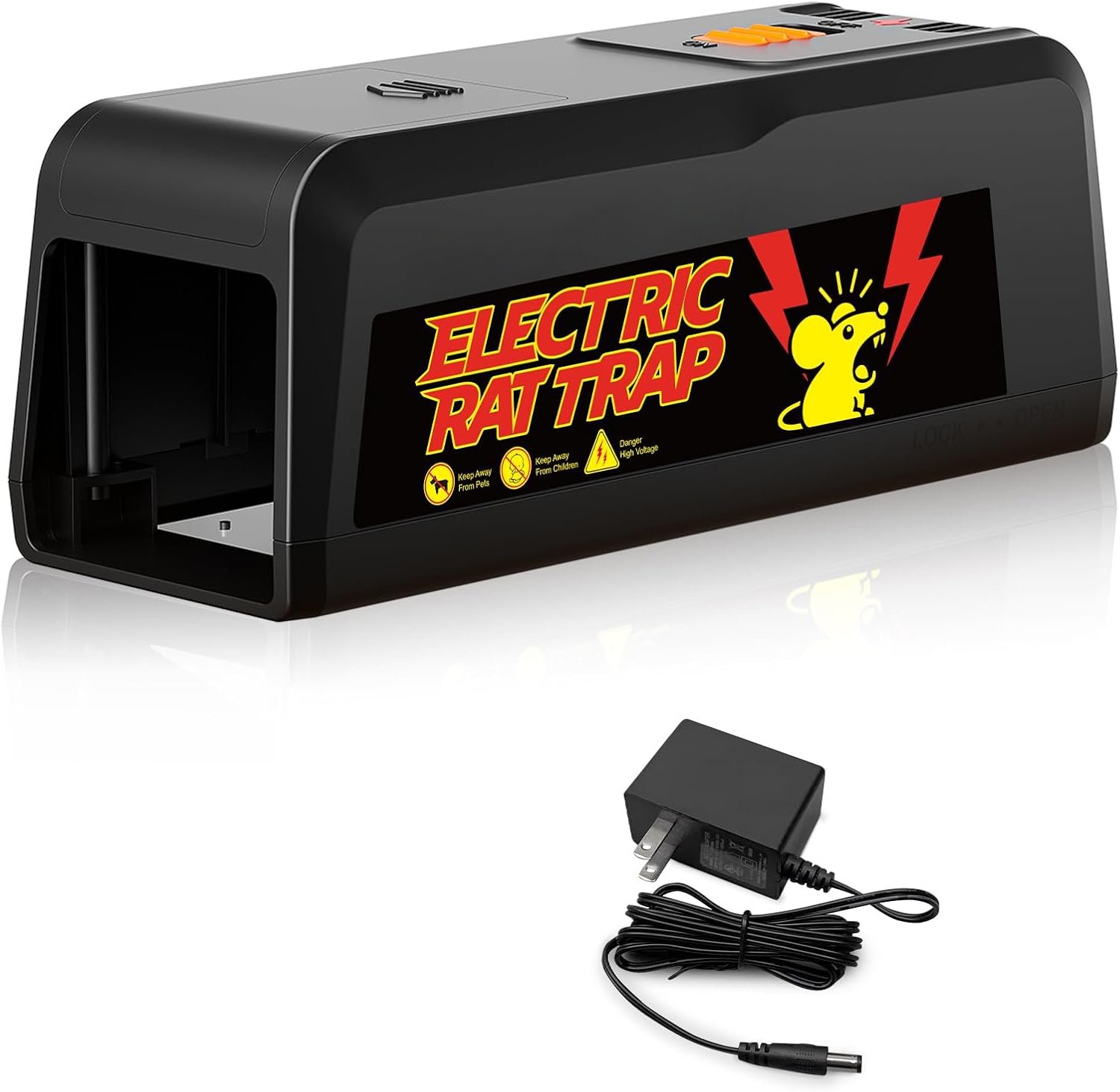 Electric Rat Trap Indoor for Home - Electronic Rat Trap with High-Power Shock & Removable Plate, Safe and Effective Big Rats Zapper for Garage, Basement, Indoor Use 1PC