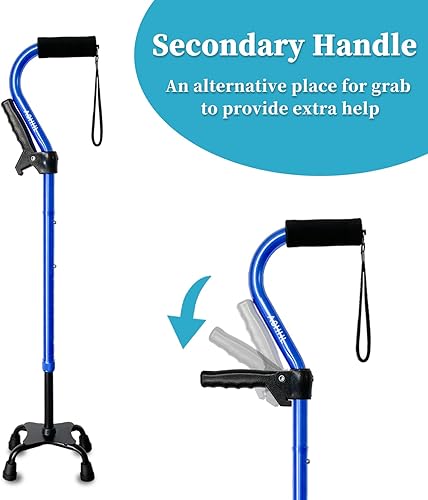 Miniatura 2 de AOHHL Bastón plegable y ajustable para hombres y mujeres y personas mayores, ligero y resistente con base de 4 puntas para mayor equilibrio de