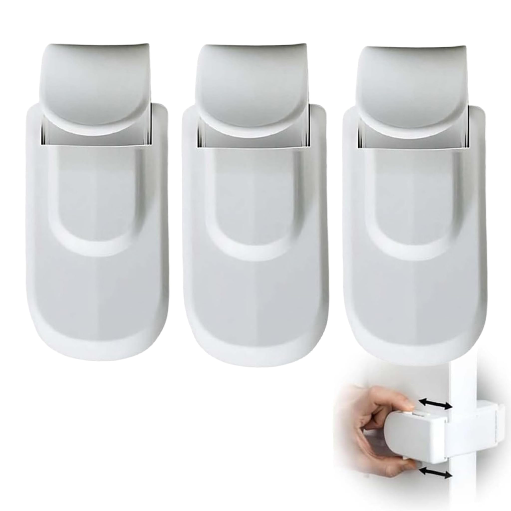 The Snap-On Door Lock Kids Can't Reach or Defeat, Child Proof Door Lock Without Drilling, Simple Install Safety Locks for Toddlers Kids Baby, Dogs & Cats, No Tools or Adhesives (3 Pack)