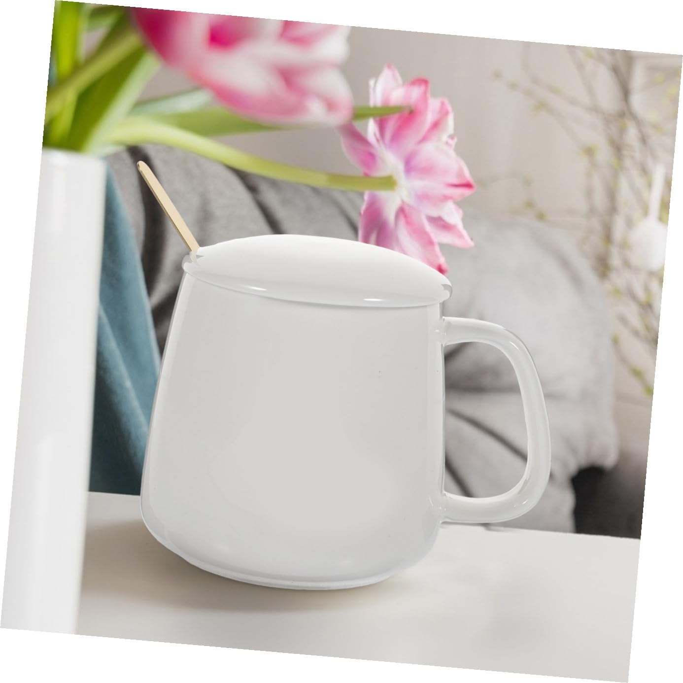 Luxshiny USB Thermostat Cup Warmer Mat for Coffee Tea Milk Creative Milk Cup Heating Coaster with Gravity Sensor Portable Office Mug Warmer in Keep Warm Device for Hot Drinks