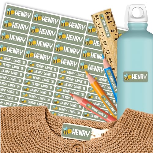 Pandawal® Namensaufkleber Kinder für Schule Stifte - Kleidung und...