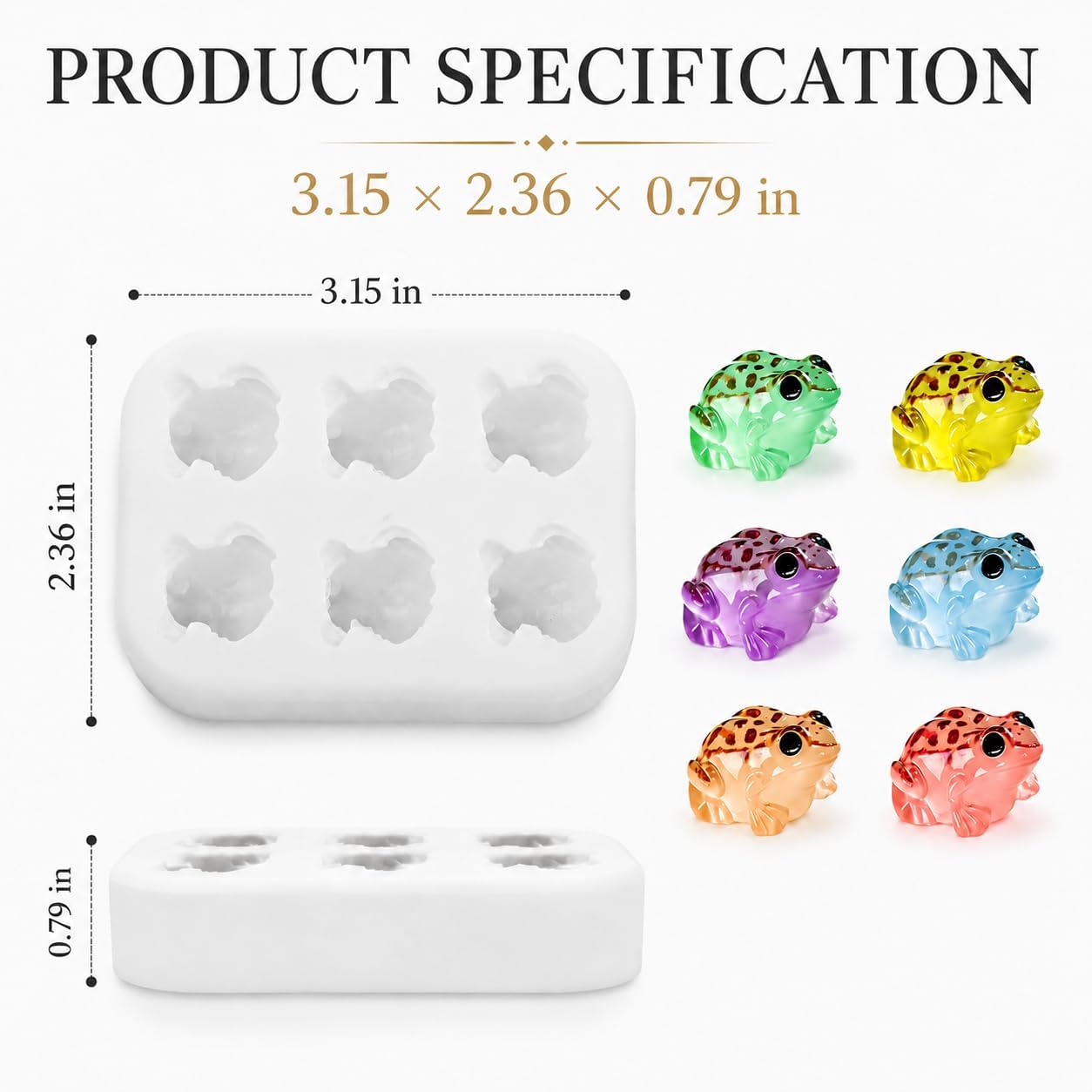 Tiny Frog Resin Molds, 6-Cavity Frog Silicone Mold for Epoxy Resin, Lifelike Mini Frogs Figurines Casting Mold for DIY Resin Art, Fairy Garden, Miniature Crafts Decor
