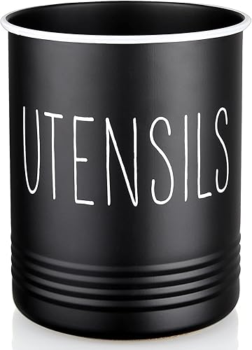 Soporte para utensilios de cocina, 6.7 pulgadas para encimera de cocina, utensilios de cocina con fondo de corcho, decoración moderna de cocina de