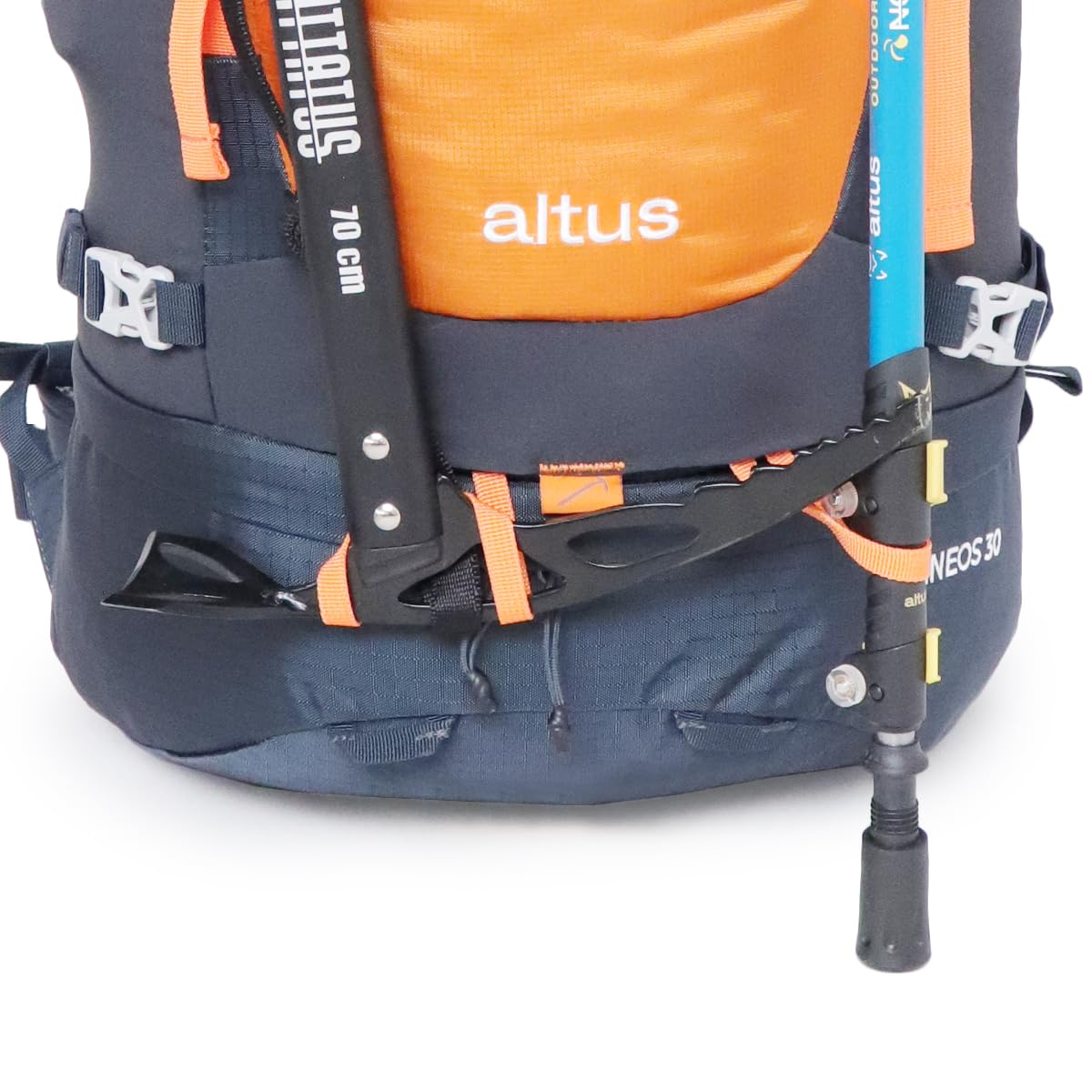 Mochila de travesia con espalda ventilada de 30 L. C: NARANJA/AZUL T: U
