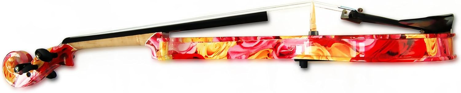 Kinglos 4/4 Yellow Pink Rose Colored Solid Wood Intermediate-A Electric/Silent Violin Kit with Ebony Fittings Full Size (DSZA1003)