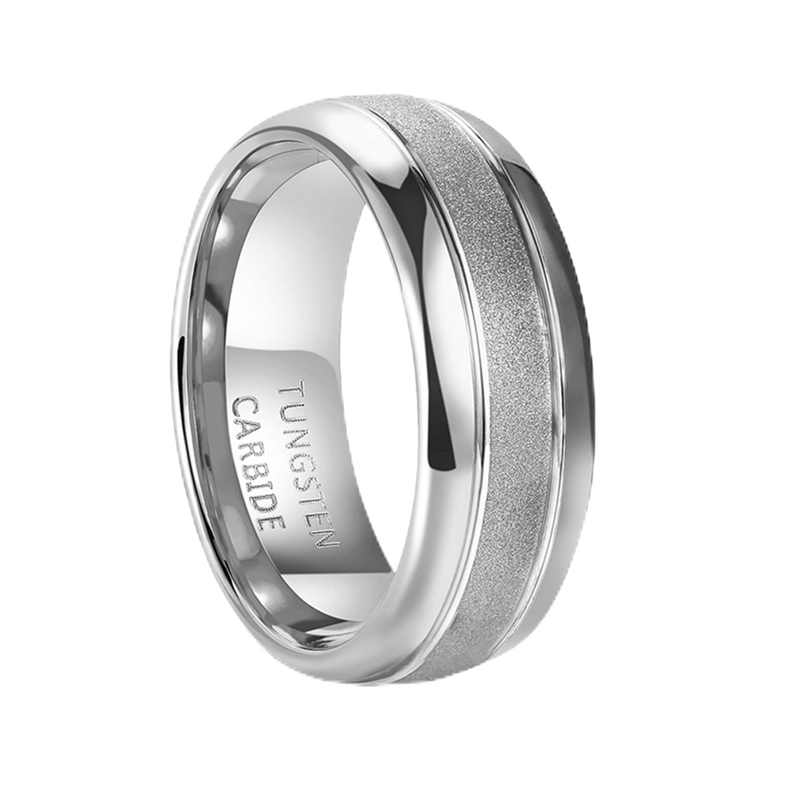 Anillo de plata de tungsteno para hombre y mujer, unisex, 8 mm, cepillado, sin níquel, para ti