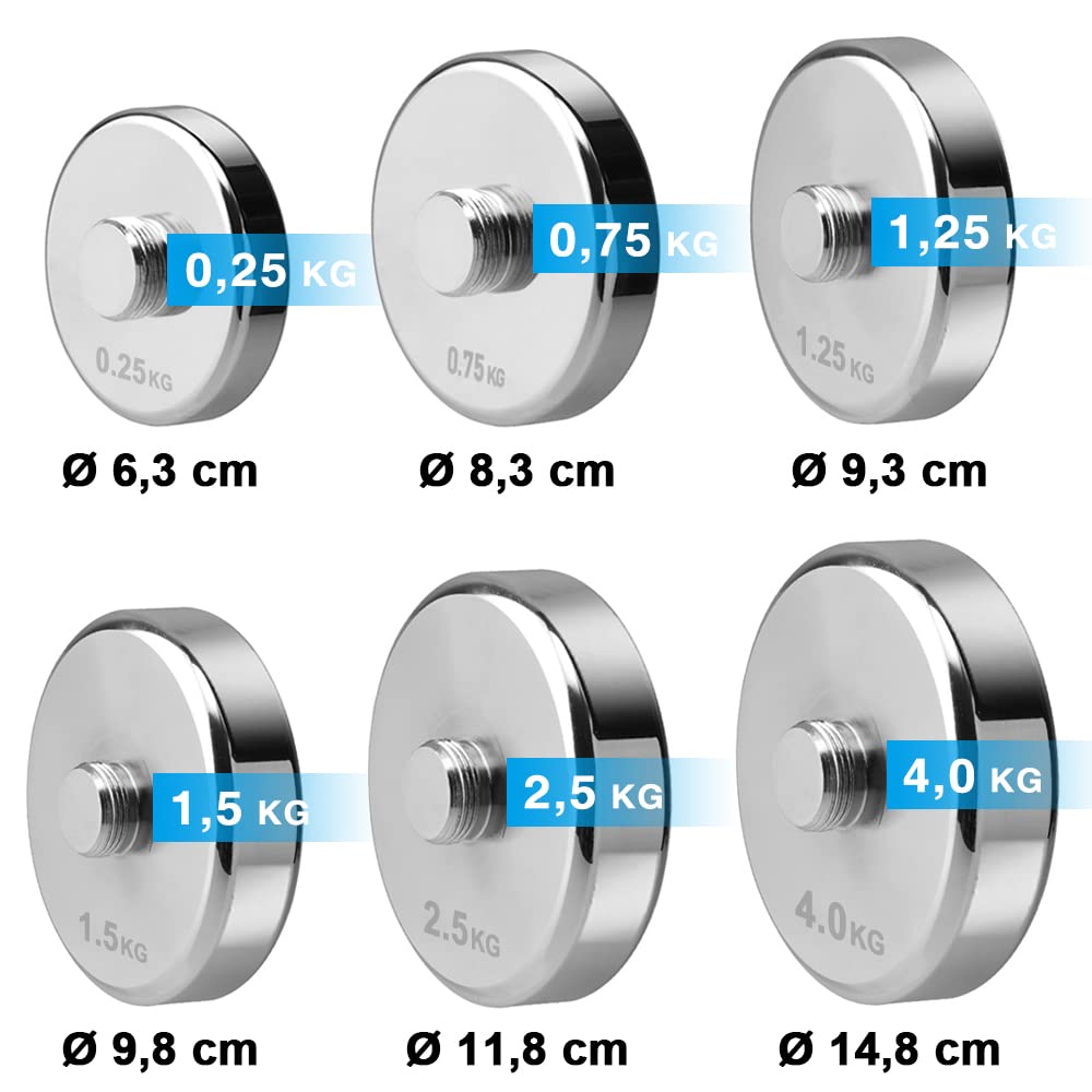 Northdeer Dischi singoli per bilanciere, 4 pezzi, 0,75 kg, 1,25 kg, 1,5 kg, 2,5 kg (versione standard)