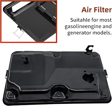 shiosheng 5500 6000 6500 8750 9000 9500 420cc Generator Air Filter 17211-899-000 + Housing Cover for Honda GX240 GX270 GX340 GX390 EB3500X EB3800X EB4000 EM3000 EM3500X EM3800SX Portable Generator