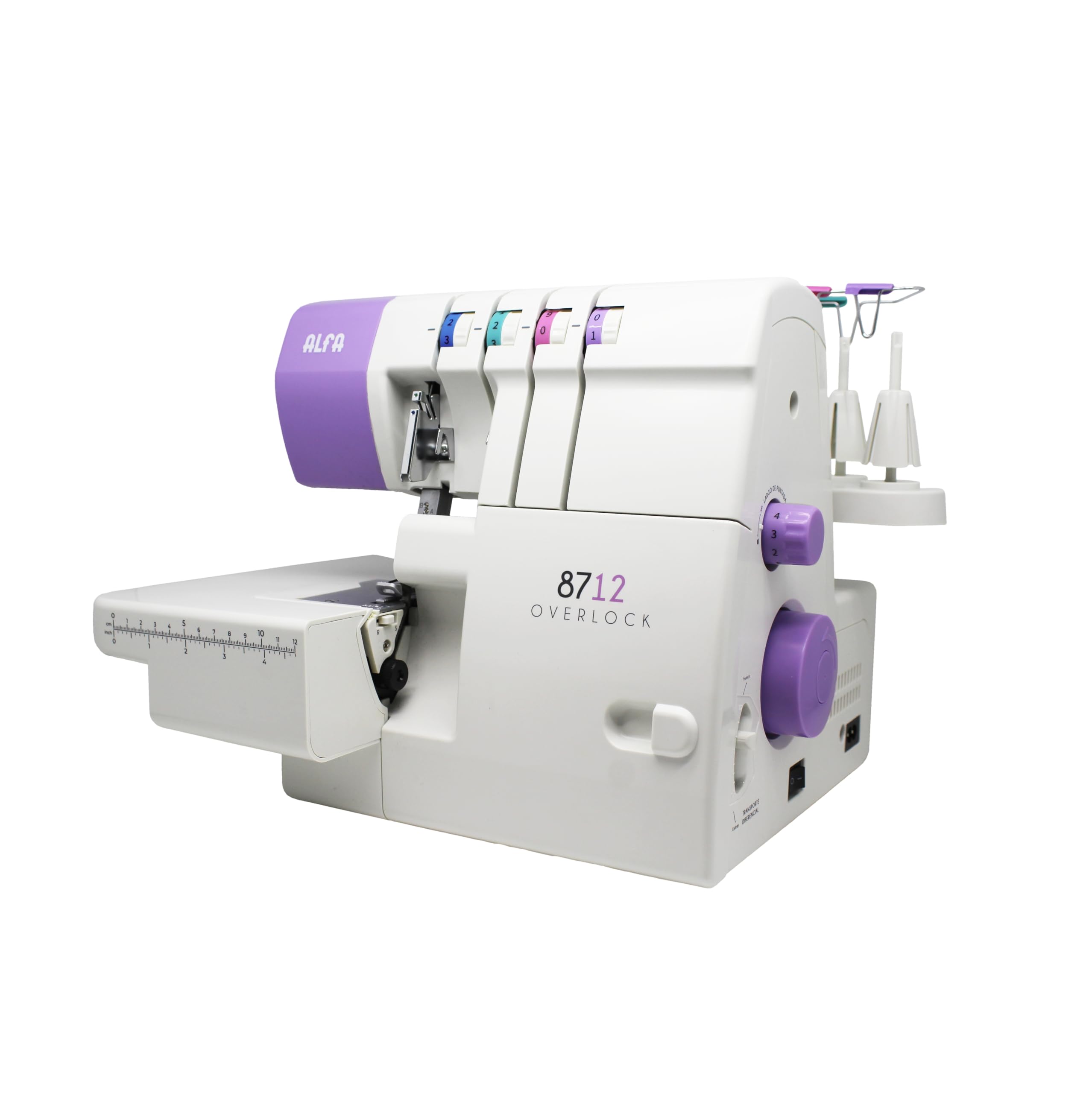 ALFA Remalladora-Overlock doméstica 8712 2/3/4hilos con Motor Servo sin escobillas/Energéticamente eficiente (ahorro de hasta un 70%)1300 ppm/Área de trabajo ampliada