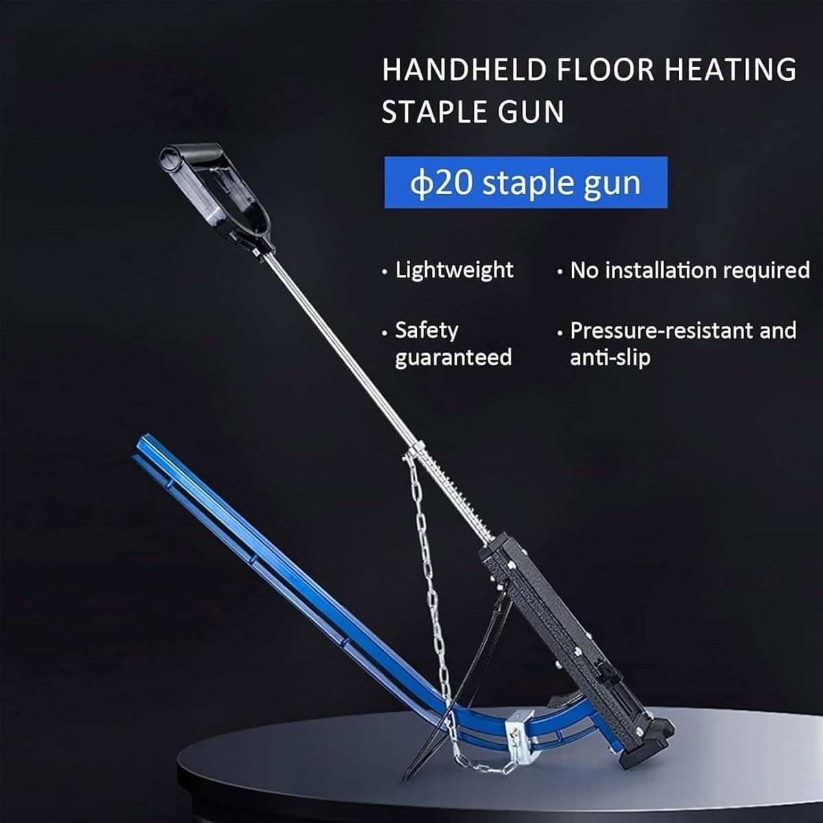 Underfloor Heating Floor Pipe Emplacement Tacker Gun,Underfloor Heating Pipe Clip Tacker Gun with 300 Staples,Compatible with 20mm Clips,for Floor Warming Systems