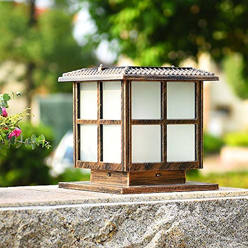 Lampe de pilier solaire IP65 au design créatif pour décoration extérieure villa