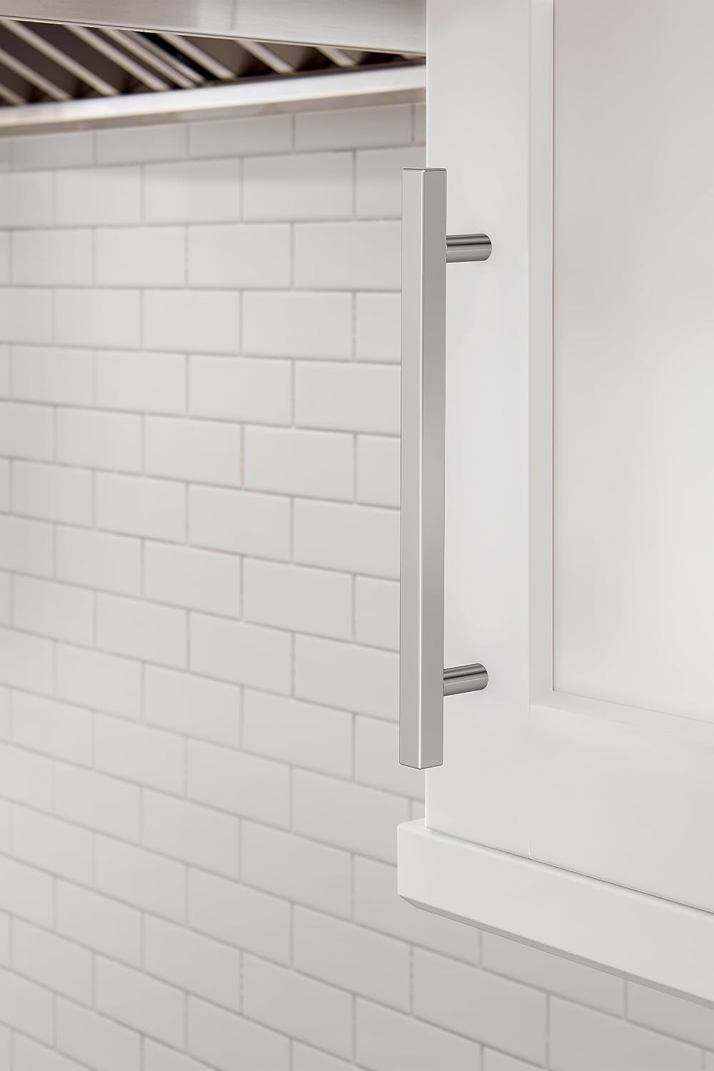 Amerock Bar Pulls Square 6-5/16 inch (160mm) Center-to-Center Polished Chrome Cabinet Pull - 10 Pack