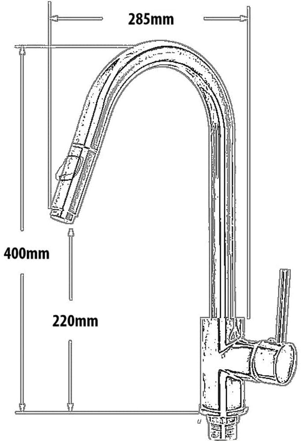 Rubinetti, Rubinetto Rubinetto Rubinetto Rubinetto della Cucina con irrigatore a Scomparsa Rubinetto del lavello della Cucina Estraibile Nichel Spazzolato Rubinetto Placcato in Oro Comfortable