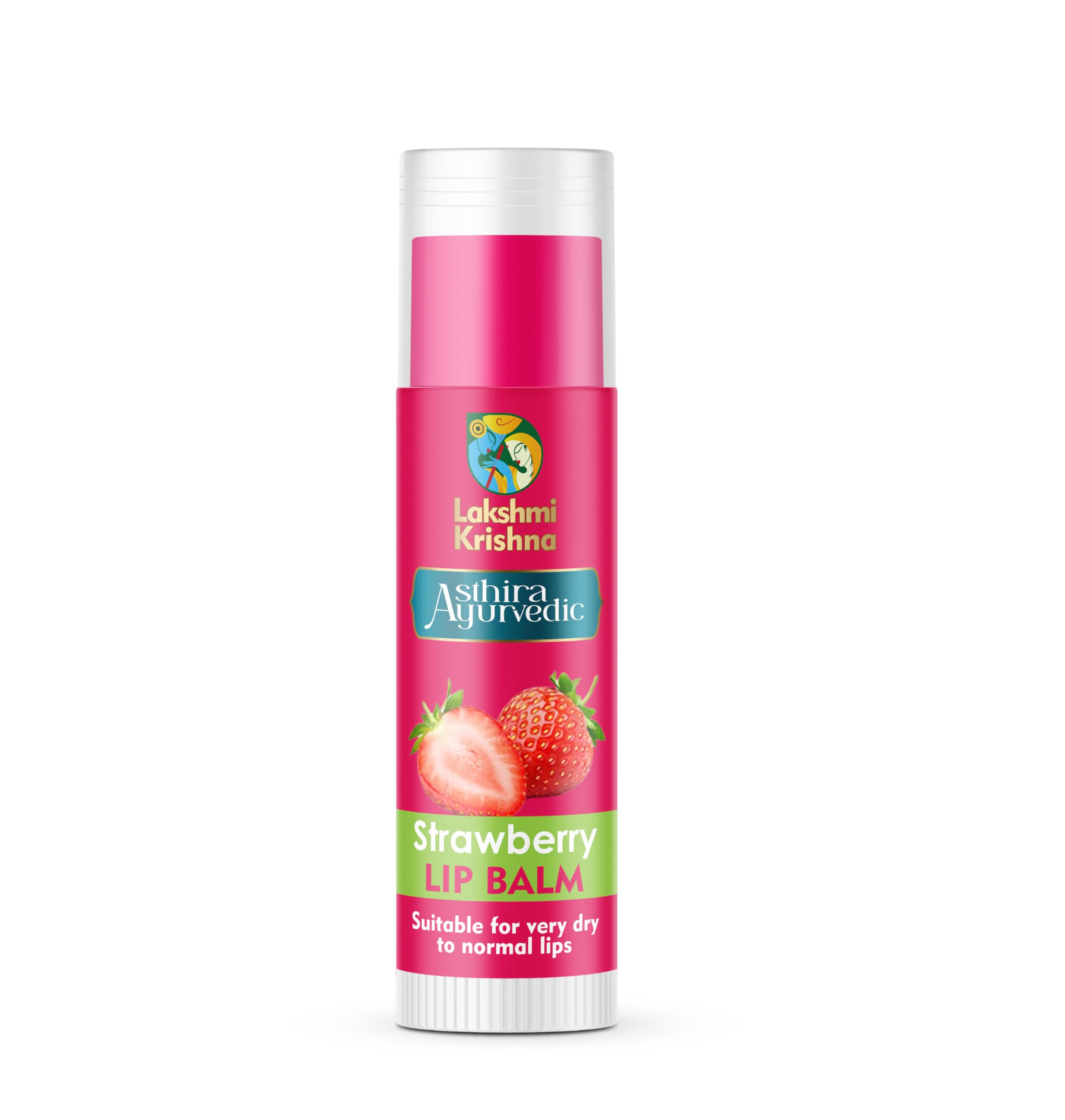 Lakshmi KrishnaStrawberry lip balm- 6g, Strawberry Lip Balm - Hydrates & Repairs Dry Lips with Key Ingredients