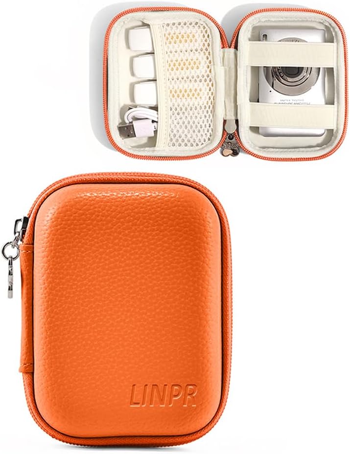 Digital Camera Case Compatible with CAMKORY/for Kodak PIXPRO FZ45/FZ55/for Lecran/for VAHOIALD/for Canon IXUS 285 HS, Small Travel Cameras Storage Holder for Accessories SD Card (Orange)