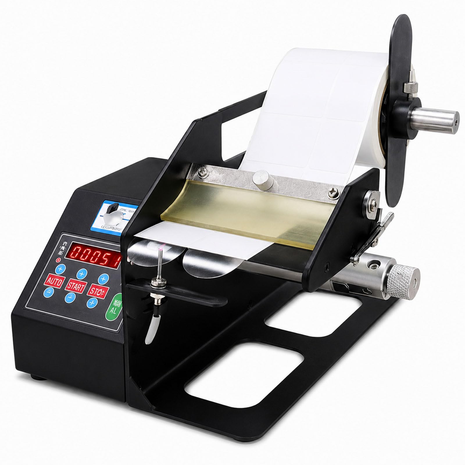 Distributore Di Etichette Automatico Con Sensore A Fibra Ottica, Velocità Regolabile 1–10 Pollici/s, Larghezza Etichetta Fino A 120 Mm, Contatore Digitale & Avvolgitore Liner