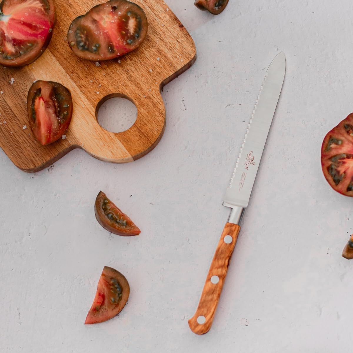 Sabatier, Ideal Provençao Nóż Uniwersalny W 100% Kuty, Wyprodukowany We Francji, 12 Cm, Ostrze I Nity Ze Stali Nierdzewnej, Zaprojektowany Do Łatwego Krojenia Produktów O Twardej Skórce