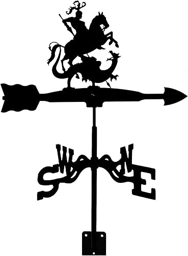 Wind Vane Knight Weathervane - Estaca de jardín de acero inoxidable, herramientas de medición de paletas meteorológicas, indicador de dirección del