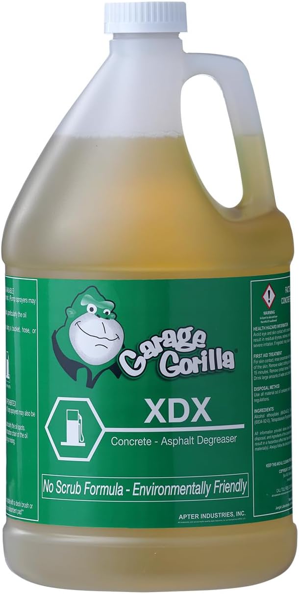 XDX Concrete and Asphalt Cleaner, Live Enzymes to Replace set in oil stains, 1 Gallon