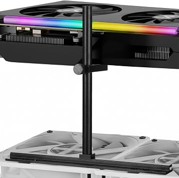 GPU Support Bracket, GPU Sag Bracket Black Graphics Card Support Adjustable Graphic Card Bracket Brace, Video Card Sag Holder BigGPU, Easy Installation for Fans