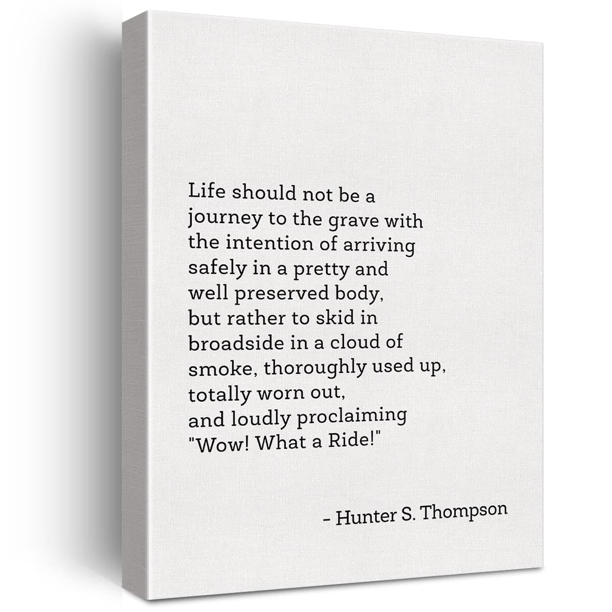Postive Literary Quote Print Canvas Wall Art Home Office Decor Life Should not be a Journey to the Grave Painting 12x15 Canvas Poster Framed Ready to Hang