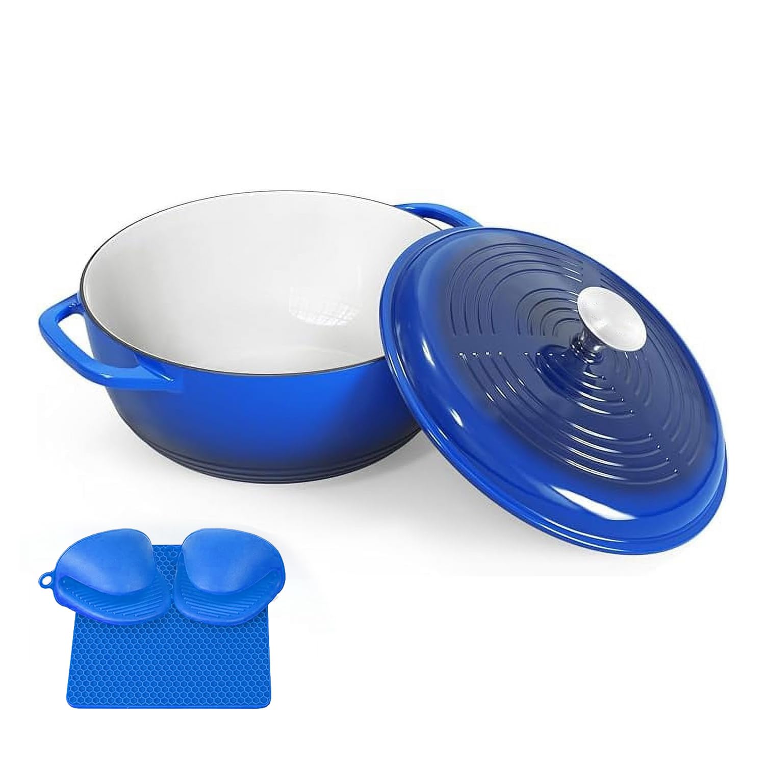 Faitout en fonte émaillée 6L anti-adhérence pour cuisson réussie
