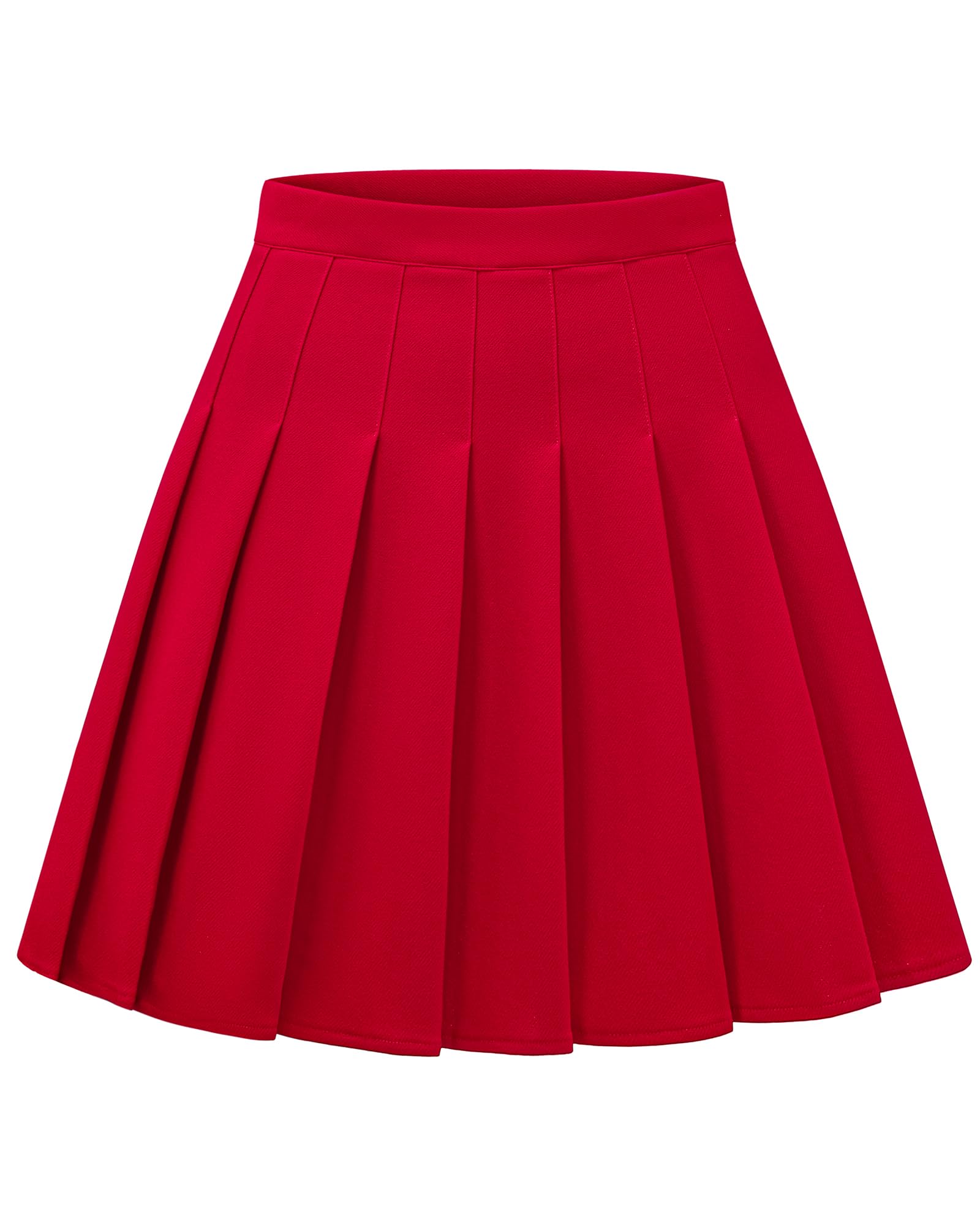 Shestellar Women's High-Waisted Pleated A-Line Mini Tennis Skater Skirt