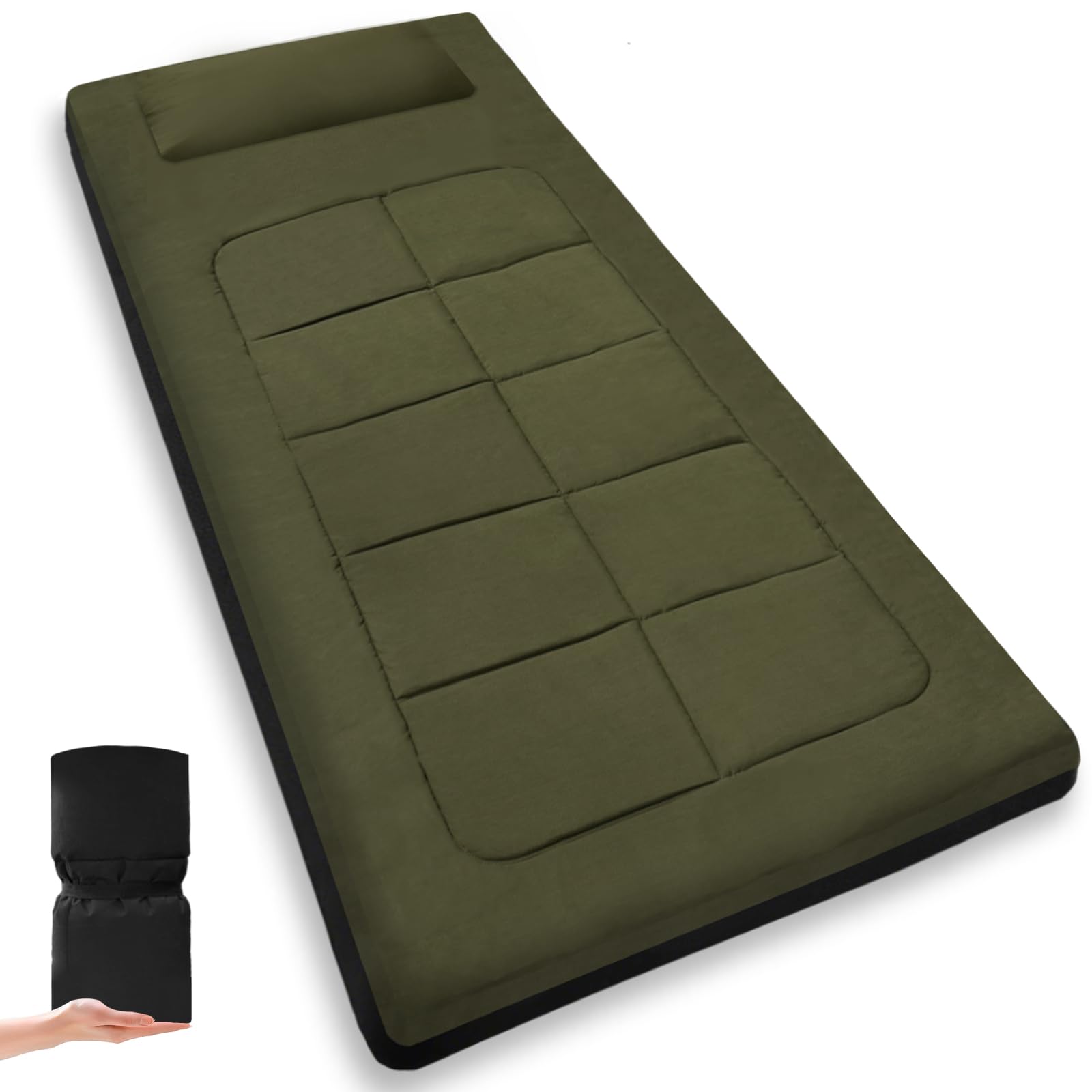 COLMERD Portable Camping Cot Mattress 80 x 36 Inches Sleeping Mat with Waterproof Anti-Slip Bottom Floor Mattress Easy to Carry for Guest Tent Lawn Yard Camping Cot Easy to Store