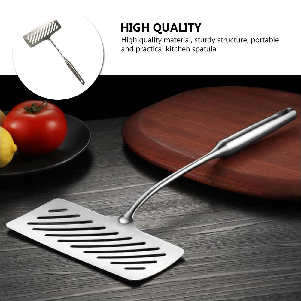 Cabilock Espátula de silicona, 1 espátula de pescado, de acero inoxidable, metal, asador, espátula, espátula, espátula, espátula, espátula, espátula, espátula, espátula, pescado, cocina, gimnasta