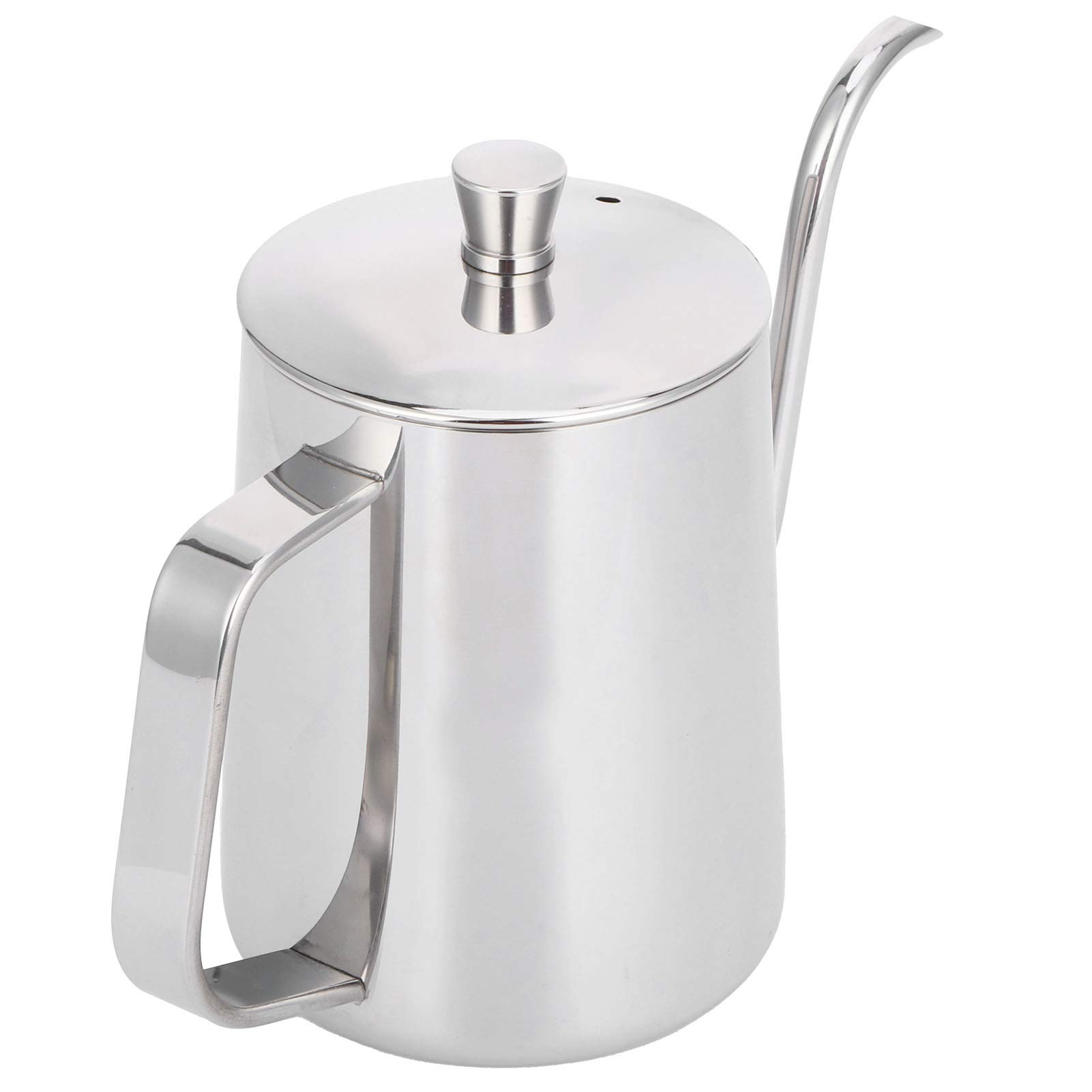 Hervidor de goteo de 600 ml cafetera de cuello cisne acero inoxidable plateada Omabeta