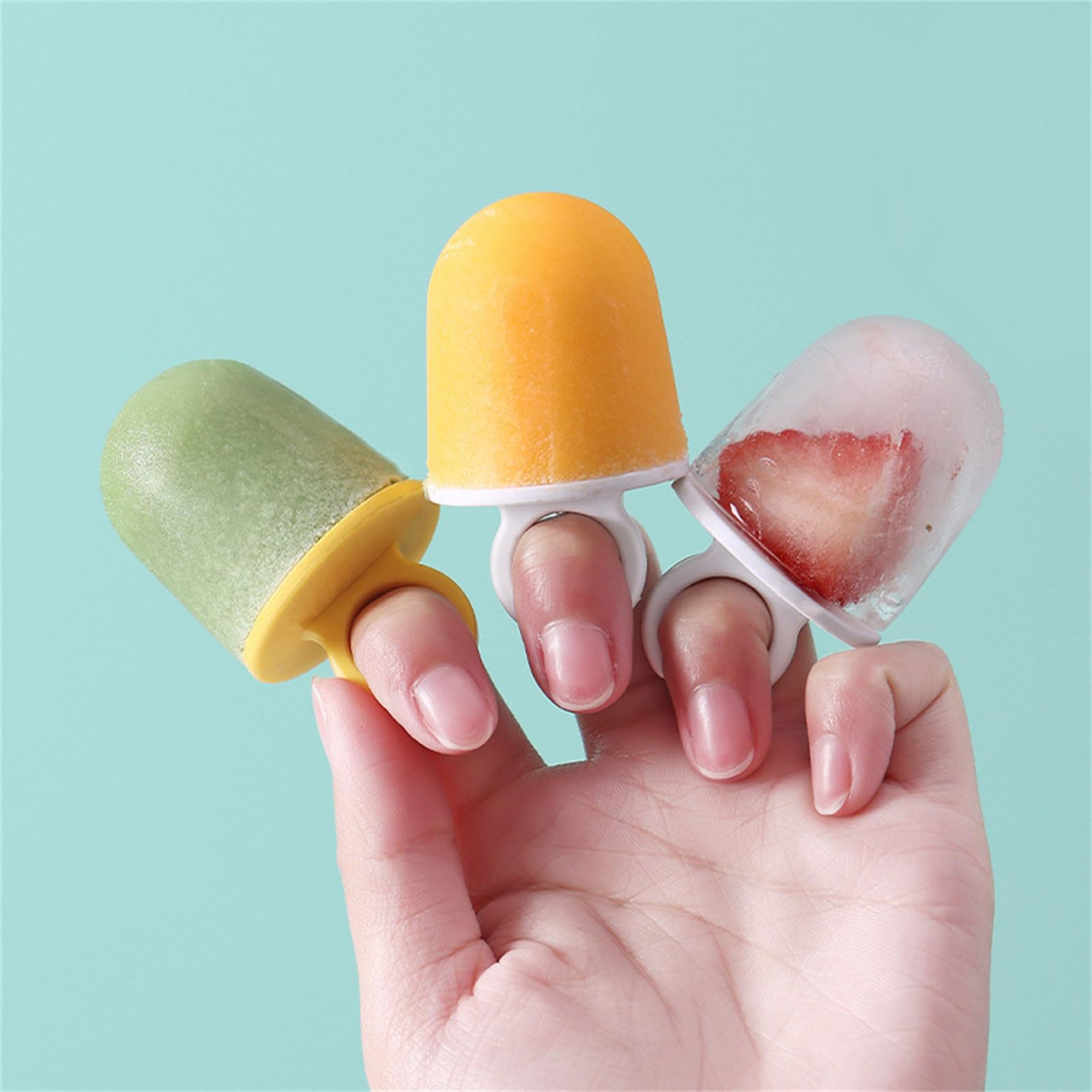 Moldes for helado de 10 cavidades con mango de palito, reutilizables, for paletas de hielo, bandeja antiadherente,Moldes para helados(A)