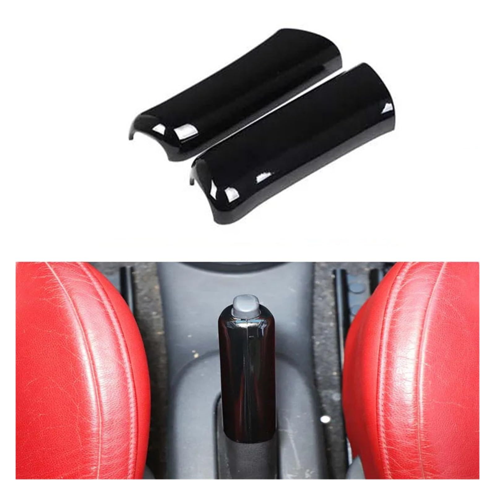 Handbremshebel-Hülsen-Schutzhülle, dekorativ, for den Automobilbereich | Kompatibel mit Fiat 500 2007–2024 Innenzubehör(Bright black)