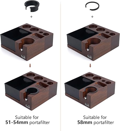Miniatura 7 de IKAPE V5 - Caja organizadora de café expreso para almacenamiento de 51, 54, 2.283 in, distribuidor, portafiltro y accesorios de pantalla de disco,